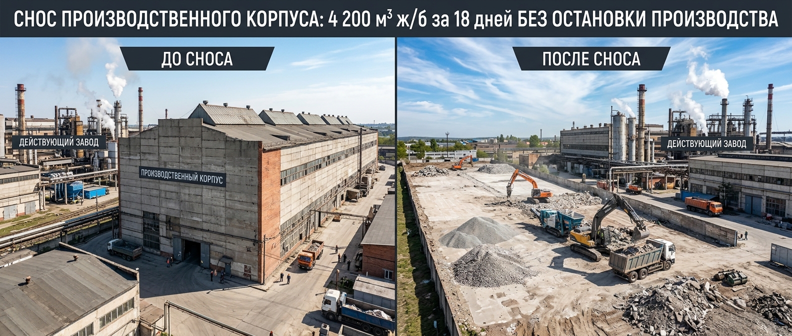 До и после демонтажа